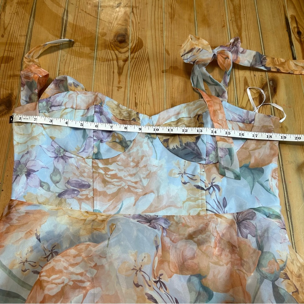 Lulu's Pastel Floral Tiered Midi Dress with Bow Straps - Picture 8 of 10